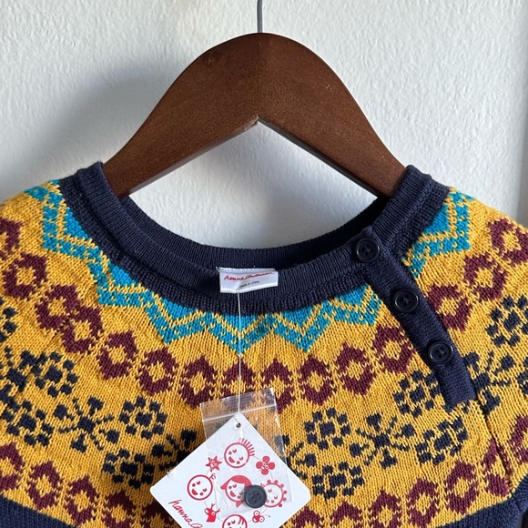 New Hanna Andersson Holiday Nordic Sweater Romper, Heavy Warm size 90 - Picture 5 of 14